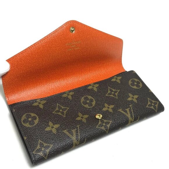 LOUIS VUITTON Portefeuille Josephine Monogram Long Wallet Brown x orange - Picture 7 of 11